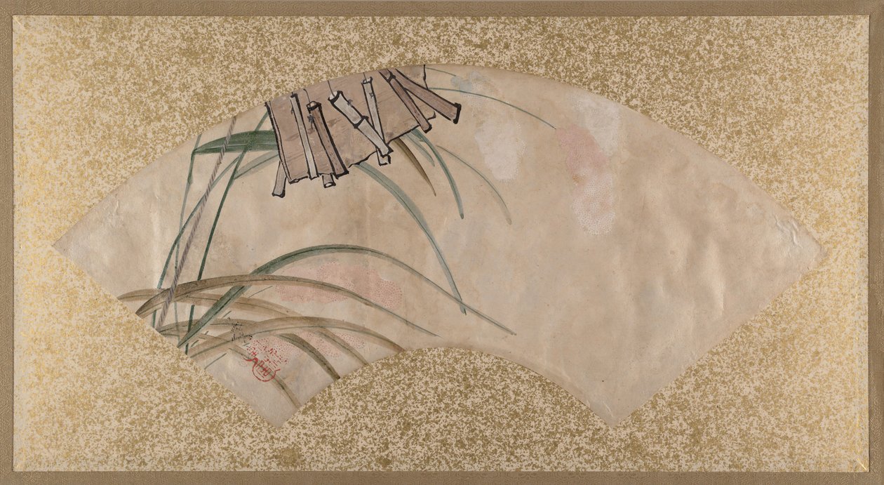 Květy růžové a bílé a Listy, klapky, konec 19. století. od Shibata Zeshin