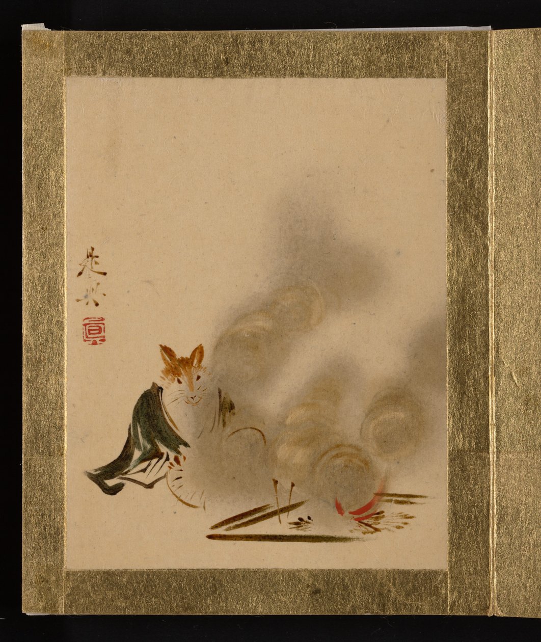 Fuchs am mystischen Feuer od Shibata Zeshin