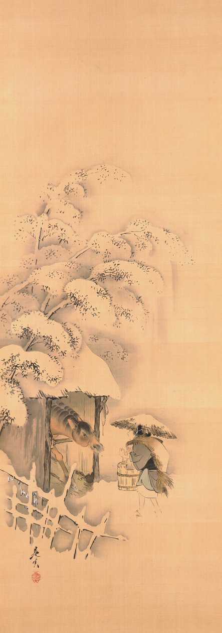 Noh-Spiel Hachinoki, eines von drei od Shibata Zeshin