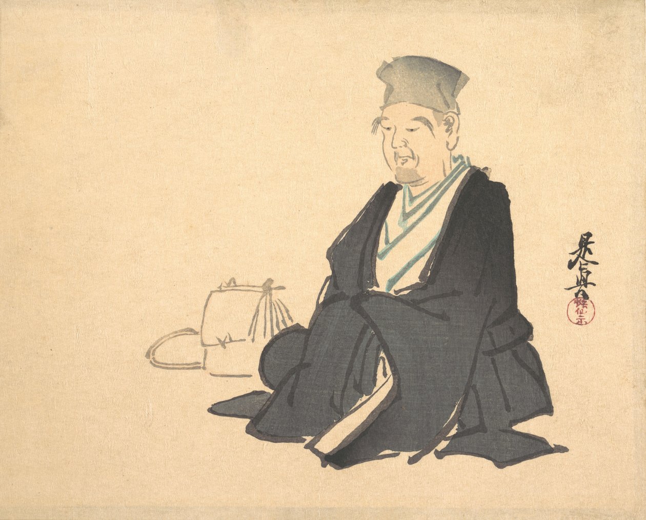 Portrét Riqué, ca. 1875, kolem r. 1875. od Shibata Zeshin