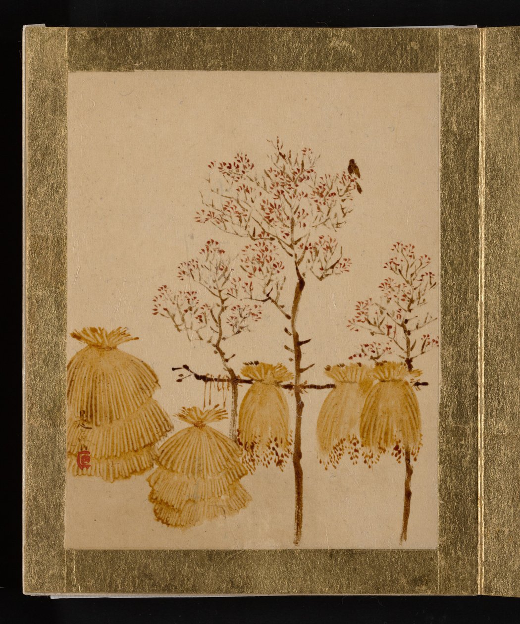 Reisstapel und Bäume od Shibata Zeshin
