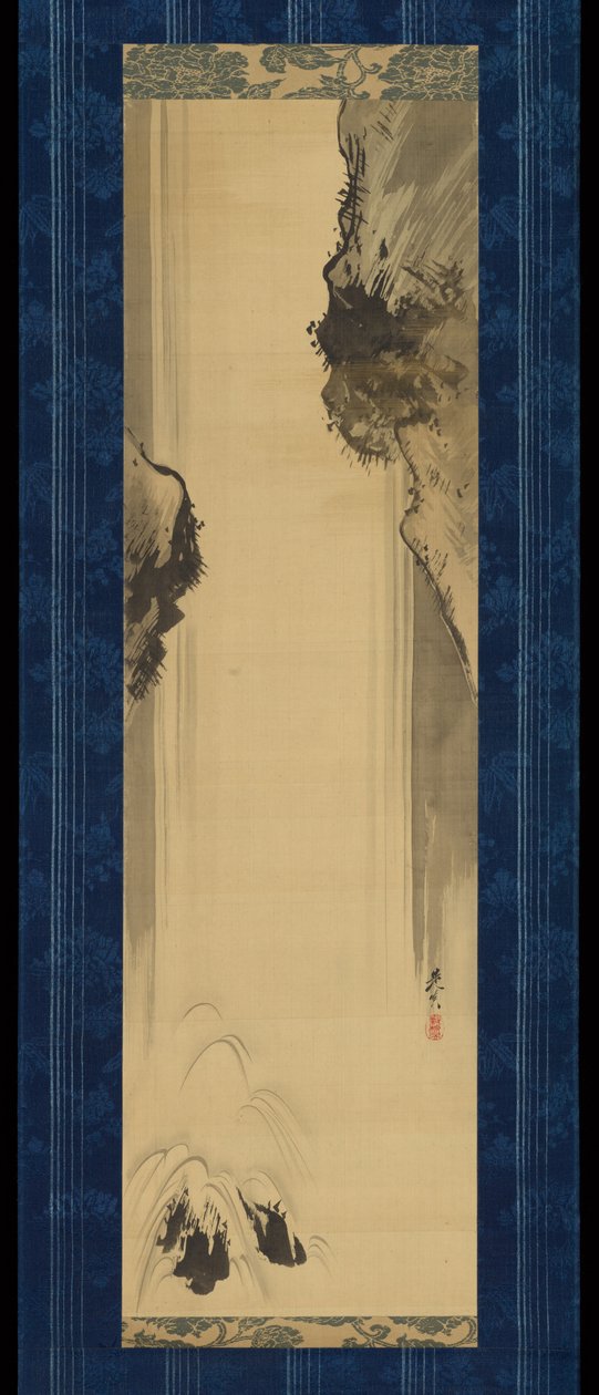 Felsen und Wasserfall od Shibata Zeshin