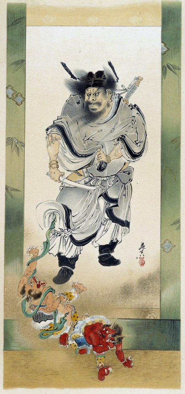 Shoki a démoni. Samomalba Shibata Zeshin od Shibata Zeshin