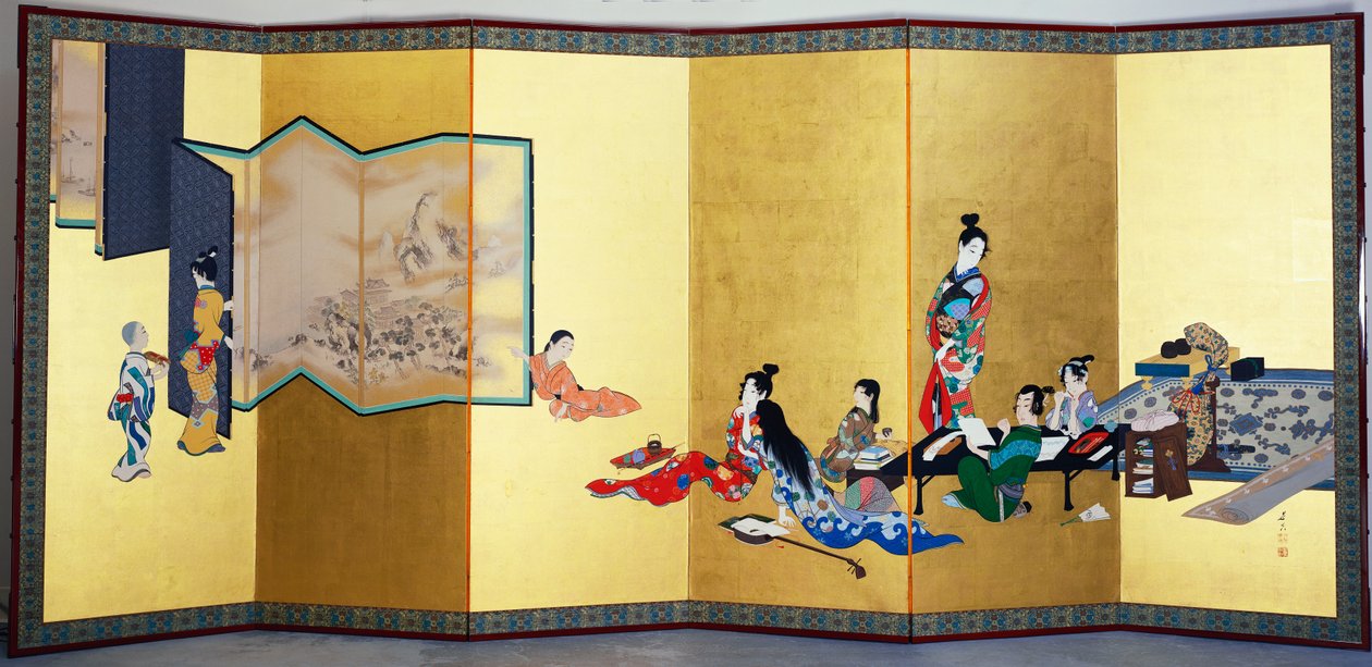 Čtyři elegantní kratochvíle - Hudba, hra Go od Shibata Zeshin