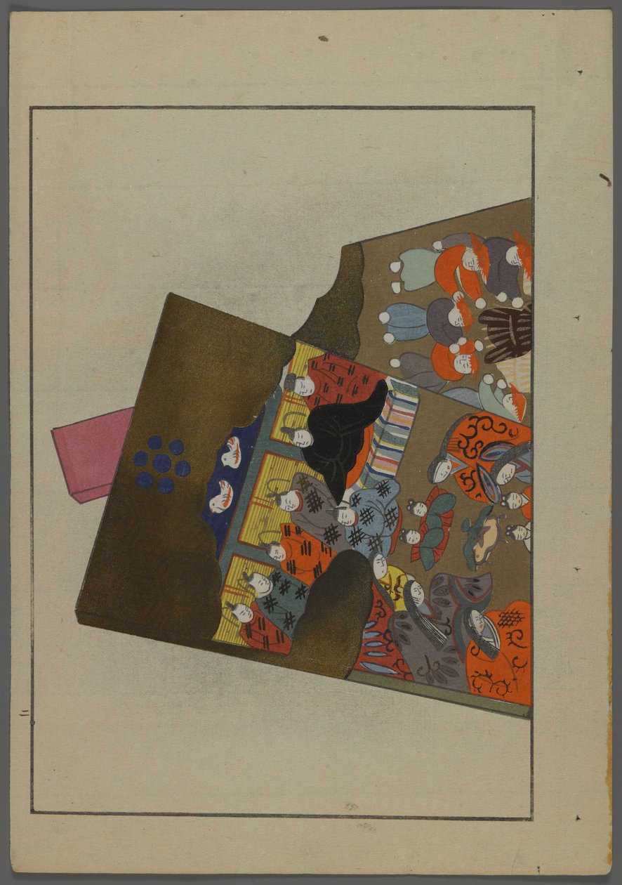 Japanese toys, from Unai no tomo (A Childs Friends) by Shimizu Seifu, 1891-1923. Hanetsuki paddles. od Shimizu Seifu