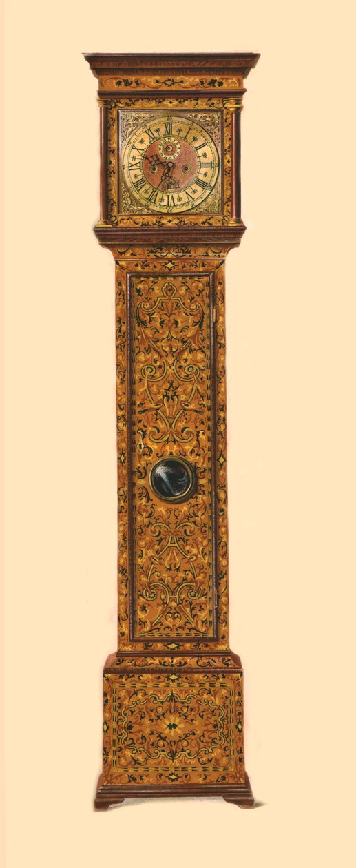 Hodiny vykládané světlou intarzií, 1905 od Shirley Charles Llewellyn Slocombe