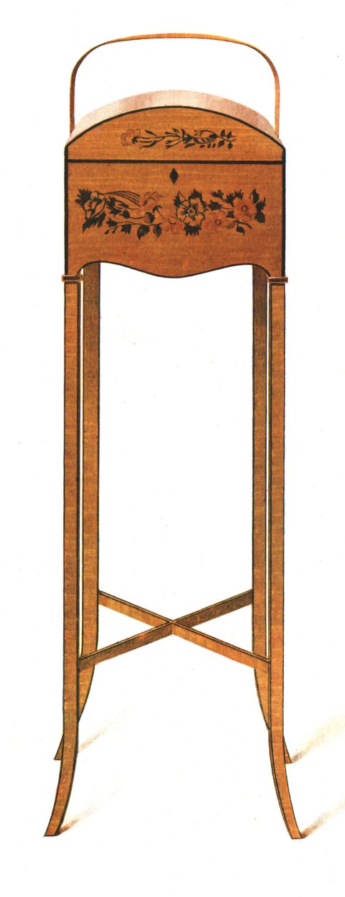 Malovaný saténově dřevěný pracovní stůl, 1908. od Shirley Charles Llewellyn Slocombe