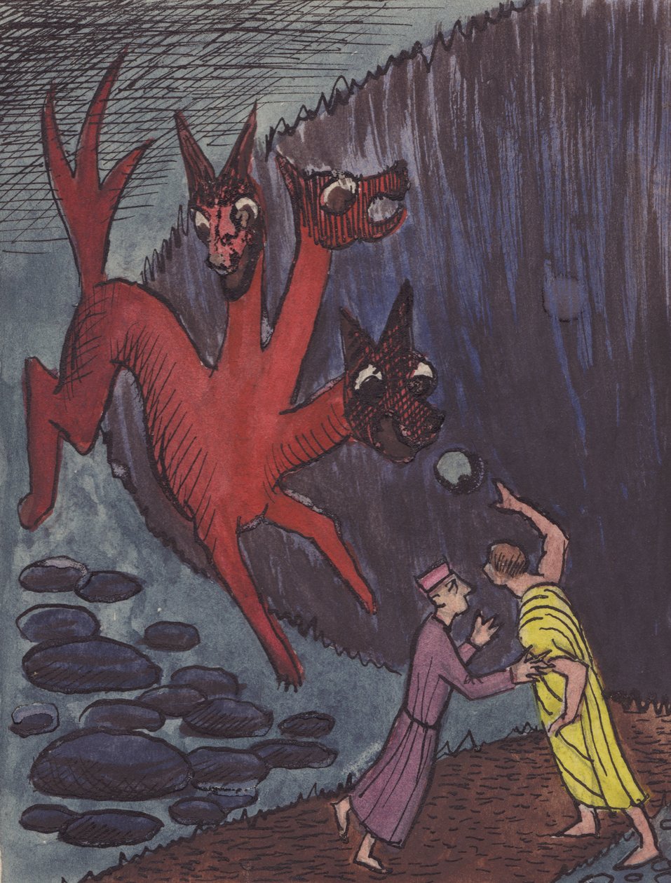 Dante a Virgil s tříhlavým monstrem, 1951. od Shirley Markham