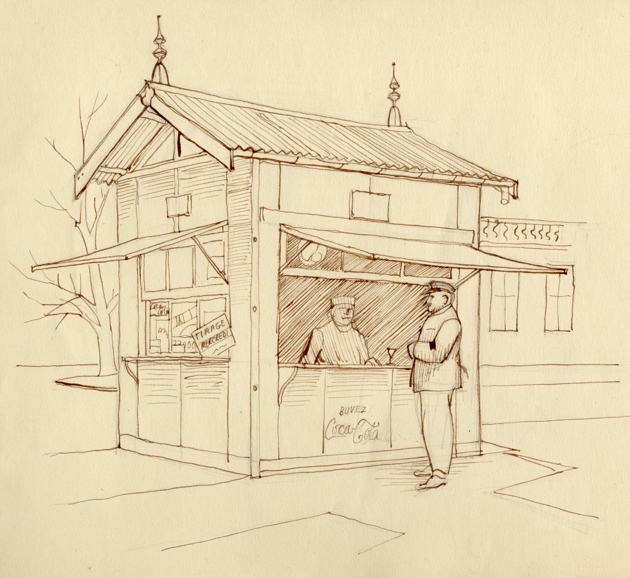Kiosek s nápoji, Paříž, Francie, c1951. od Shirley Markham