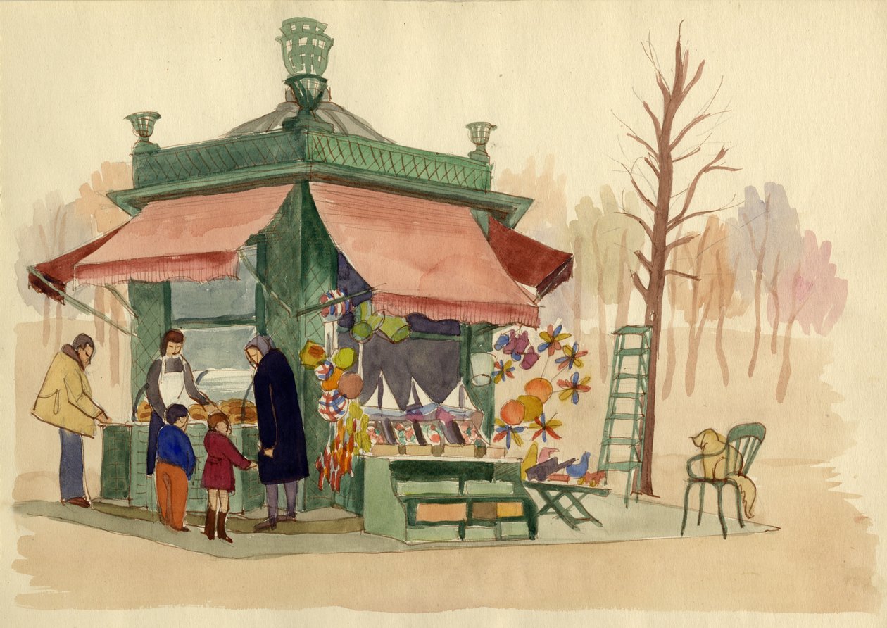 Kiosek s prodejem hraček, Paříž, Francie, c1951. od Shirley Markham