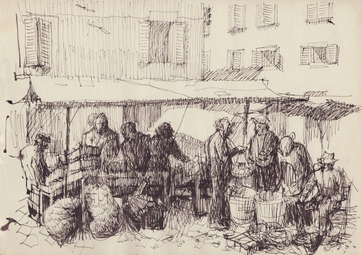 Tržní scéna, Itálie, c1950. od Shirley Markham