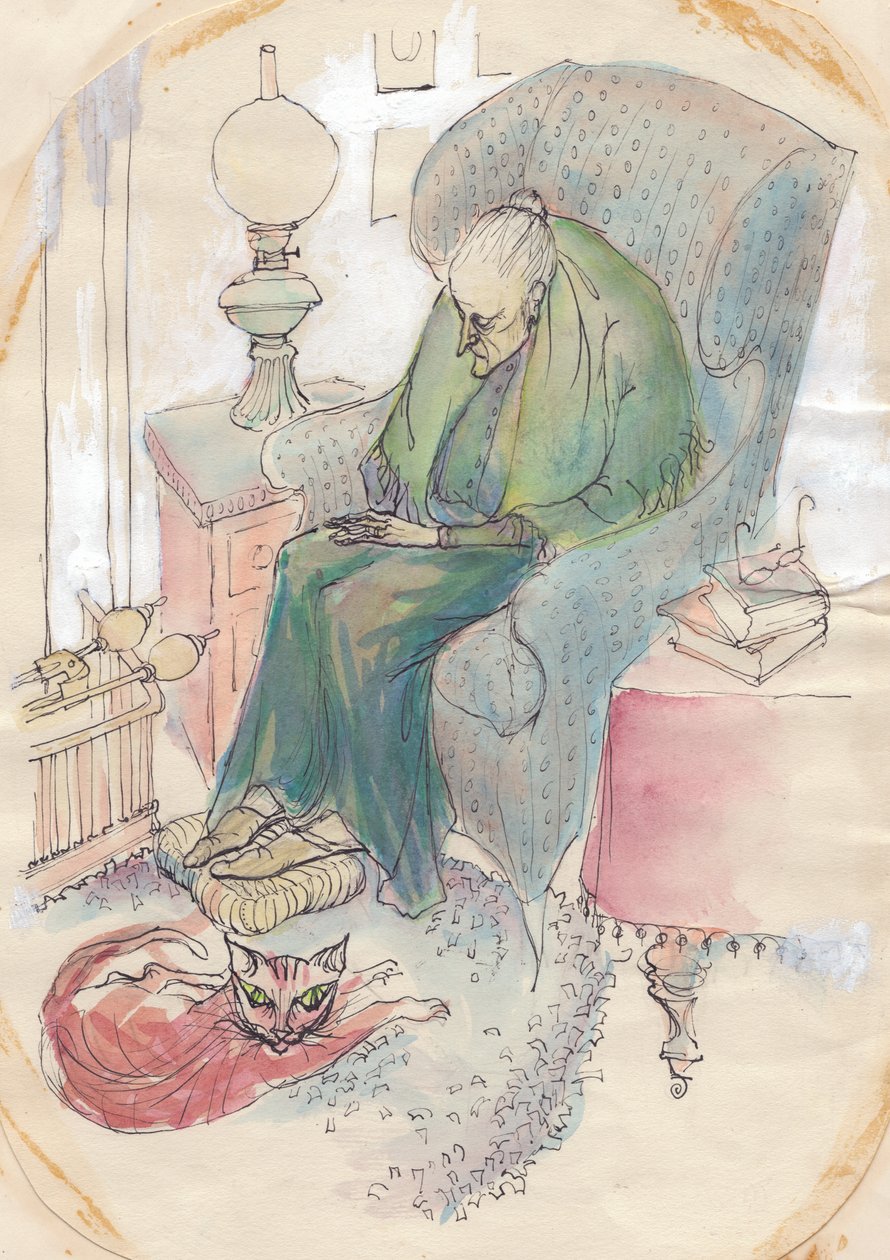 Stará žena a kočka, 1951. od Shirley Markham