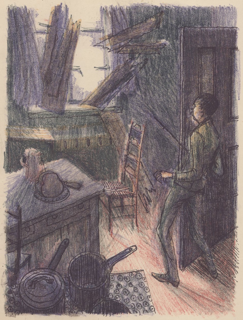 Scéna z Neviditelného muže: rozbití okna, 1953. od Shirley Markham
