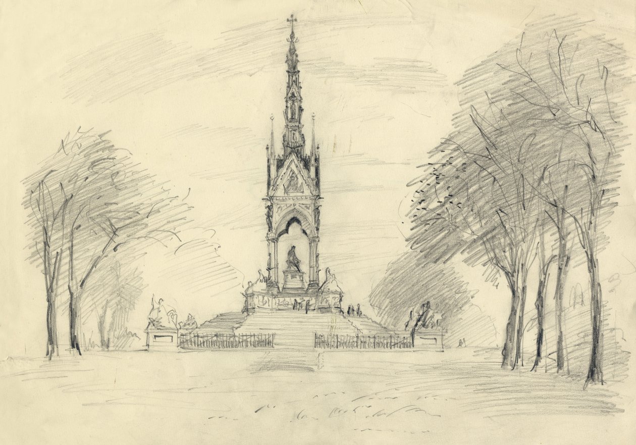 Albert Memorial, Kensington Gardens, Londýn, c1950. od Shirley Markham