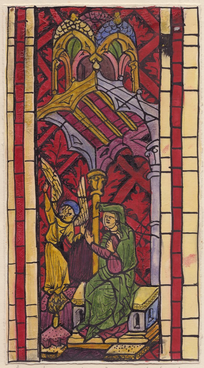 Zvěstování svaté Anně, část vitráže, 1951. od Shirley Markham
