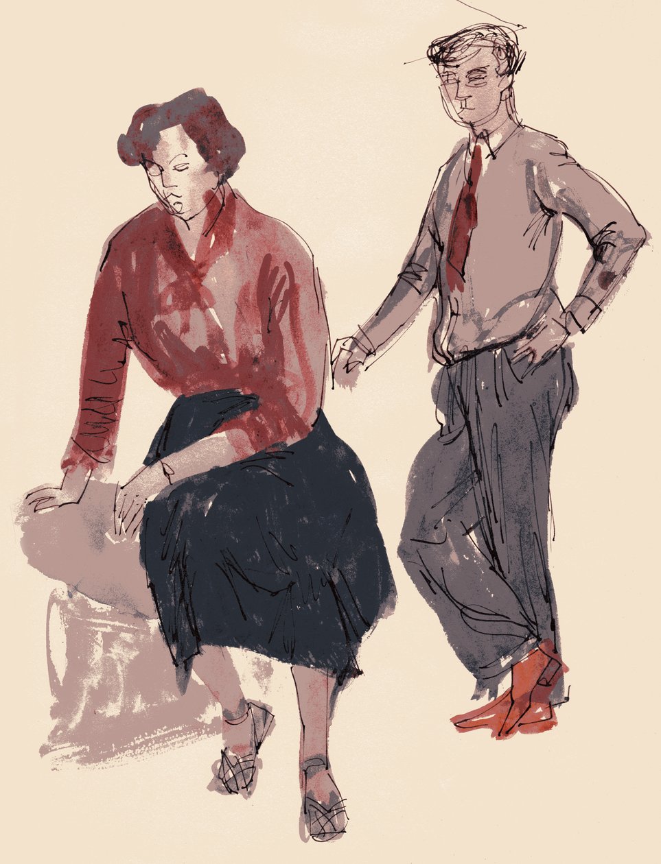 Dvě postavy, 1953. od Shirley Markham