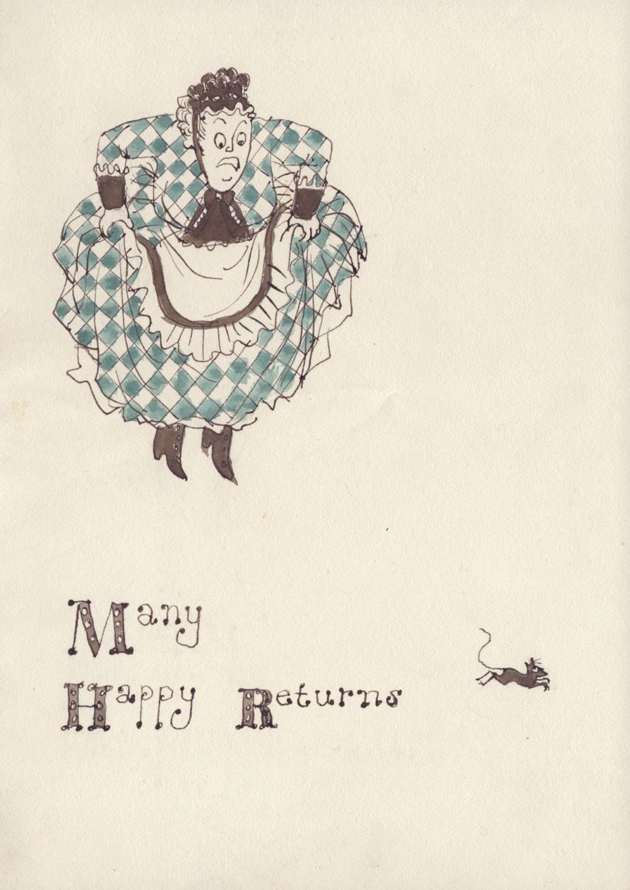 Žena je vyděšená myší, c1950. od Shirley Markham