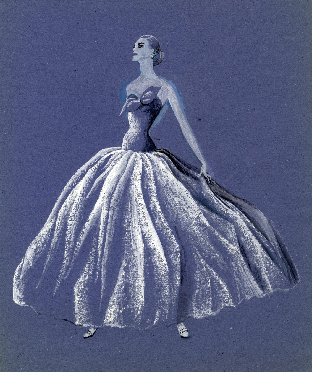 Žena v plesových šatech bez ramínek, c1952. od Shirley Markham