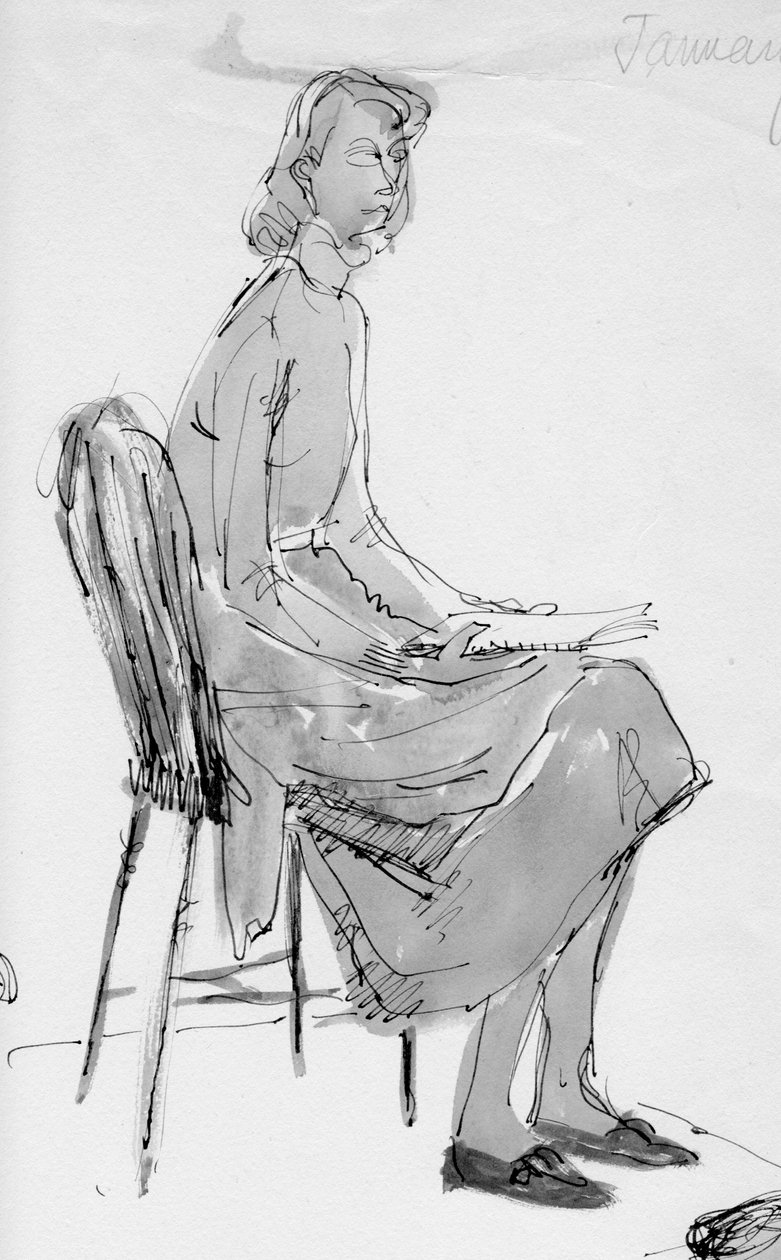 Žena sedí na židli, c1950. od Shirley Markham