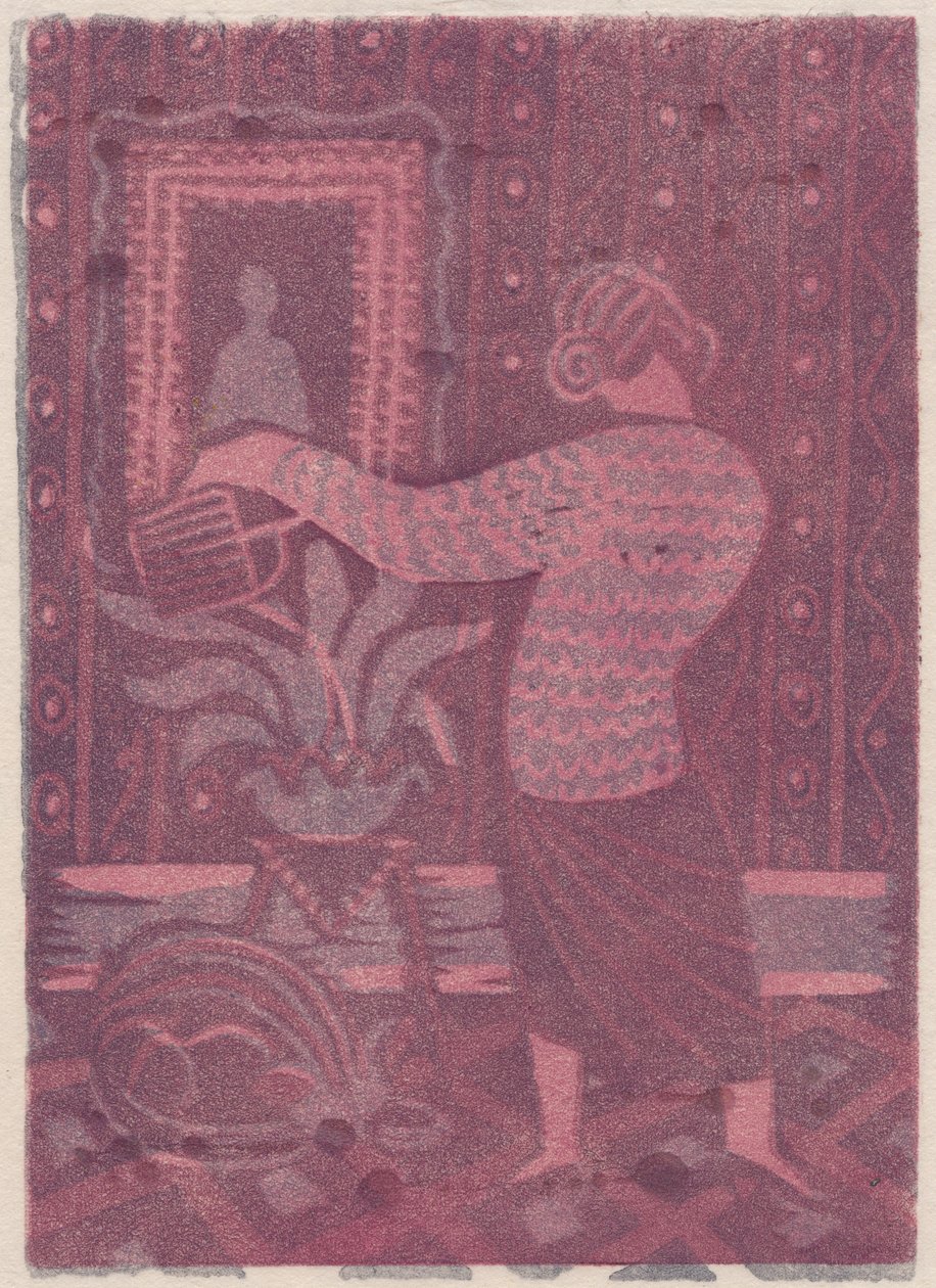 Žena zalévá rostliny, c1951. od Shirley Markham