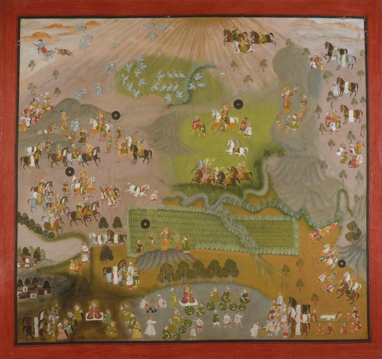 Maharana Jagat Singh Hawks for Cranes, z roku 1744. od Shiva and Dayal