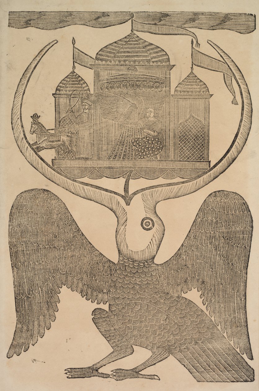 Mýtický pták Jatayu Rama brání voze Rávany ve snaze zabránit únosu Sity, 19. století. od Shri Gobinda Chandra Roy