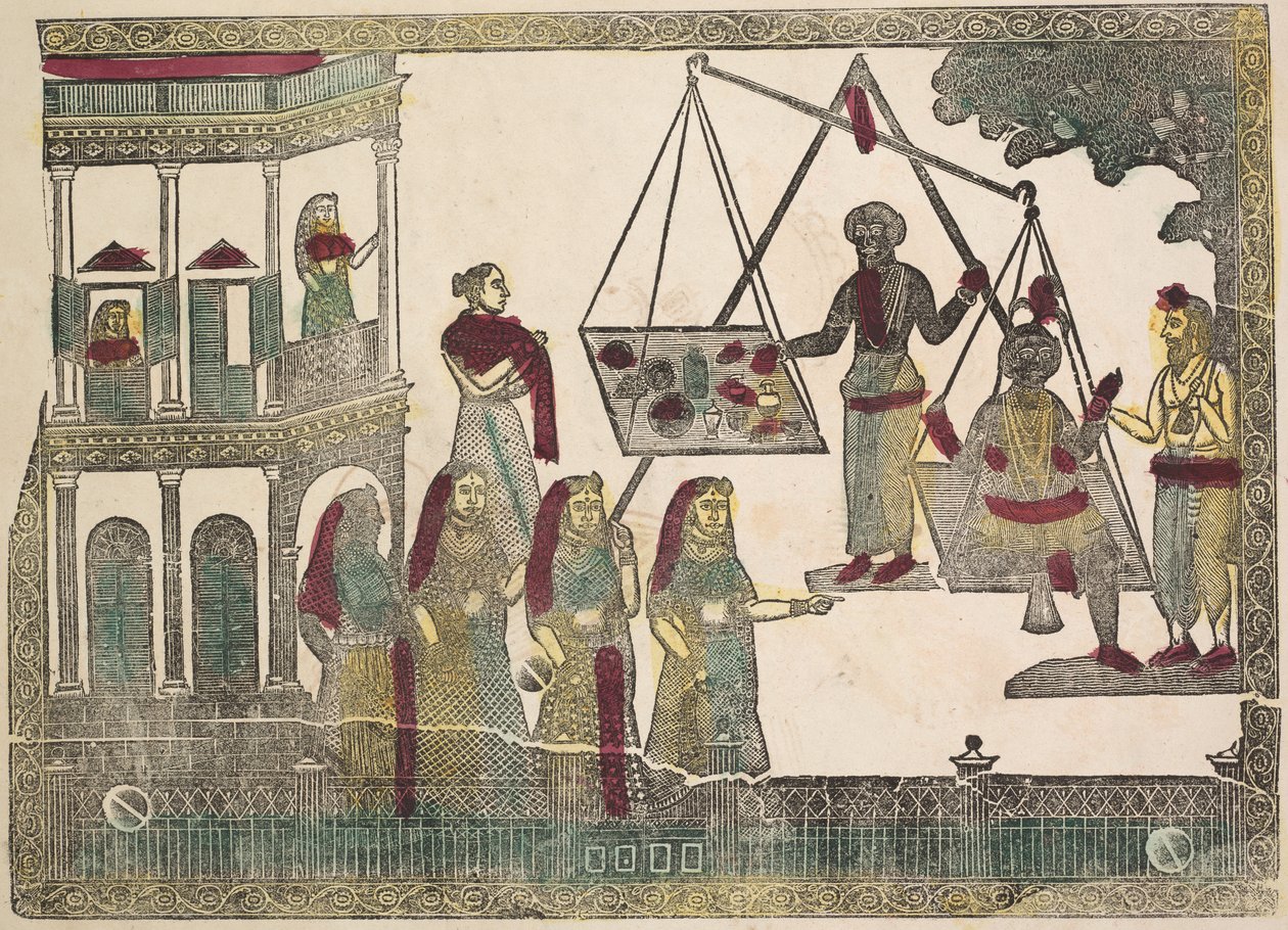Krišna vážený proti vzácným předmětům, 19. století. od Shri Gobinda Chandra Roy