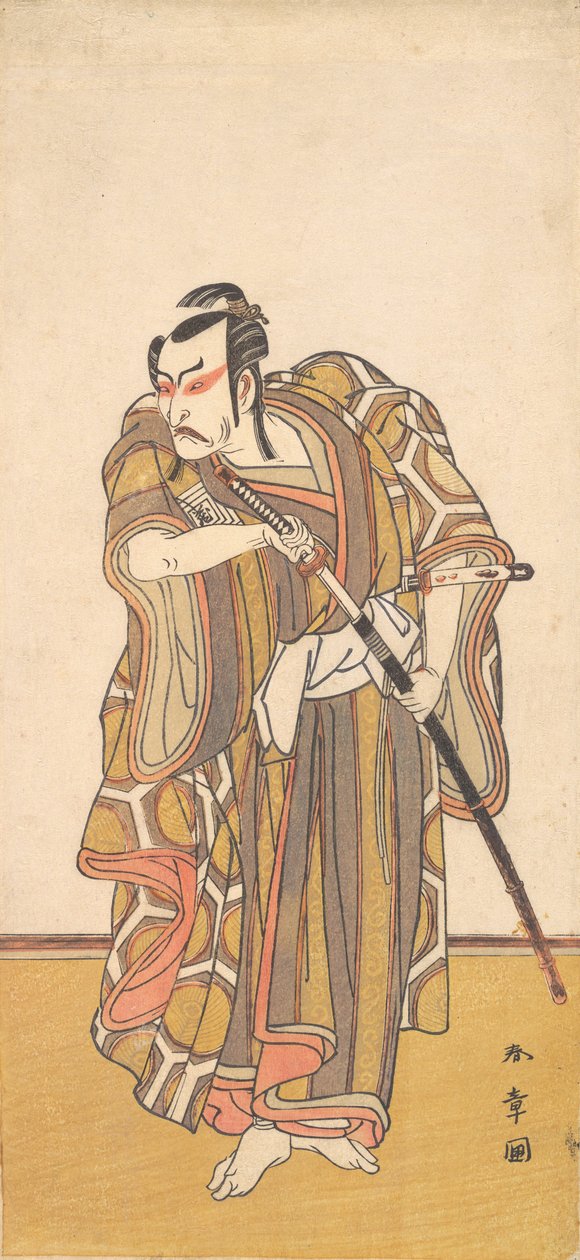 Ichikawa Danzo III jako samuraj tasící meč, ca. 1772. od Shunsho