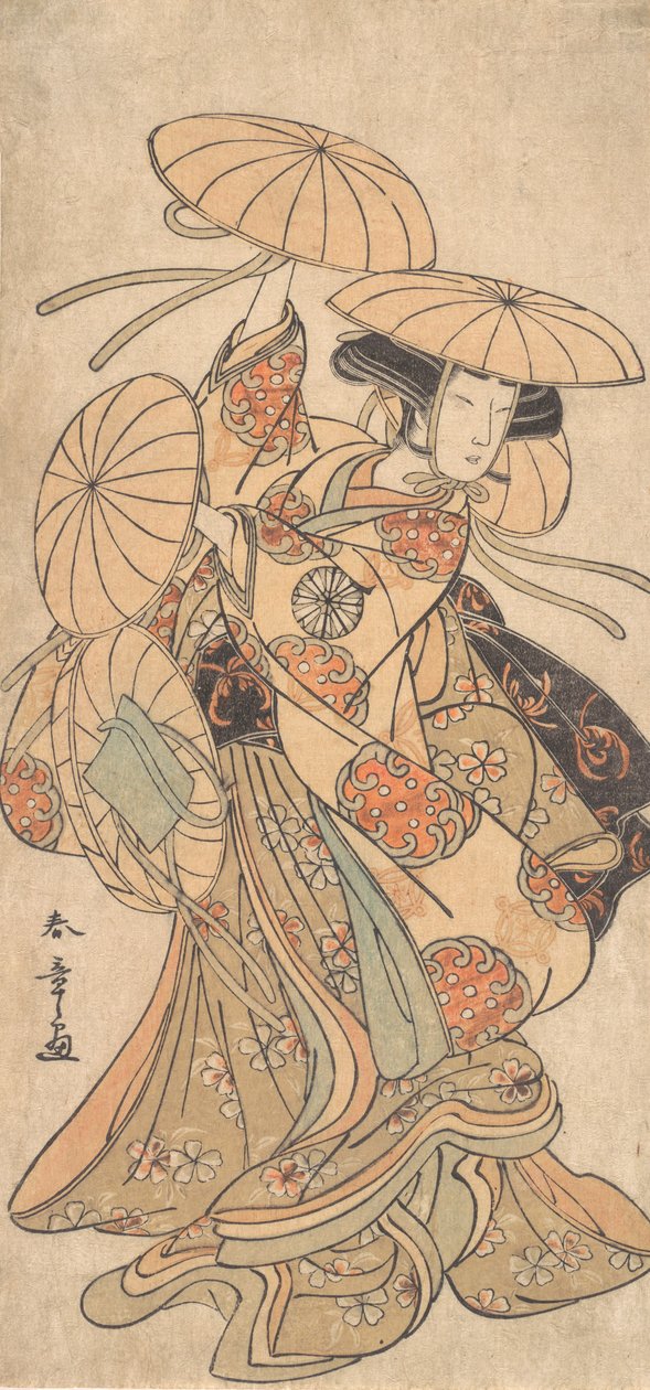 Kabuki herec Nakamura Tomijuro I v ženské taneční roli, ca. 1777. od Shunsho