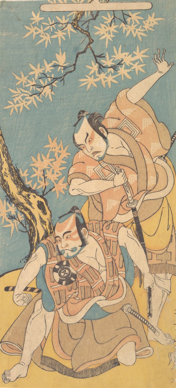 Scéna z dramatu Otokoyama Yunzei Kurabe, 12. měsíc, 1768. od Shunsho