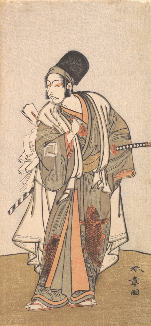 Stojící postava herce z rodiny Ichikawa, pravděpodobně Danjuro IV, 1726-1792. od Shunsho