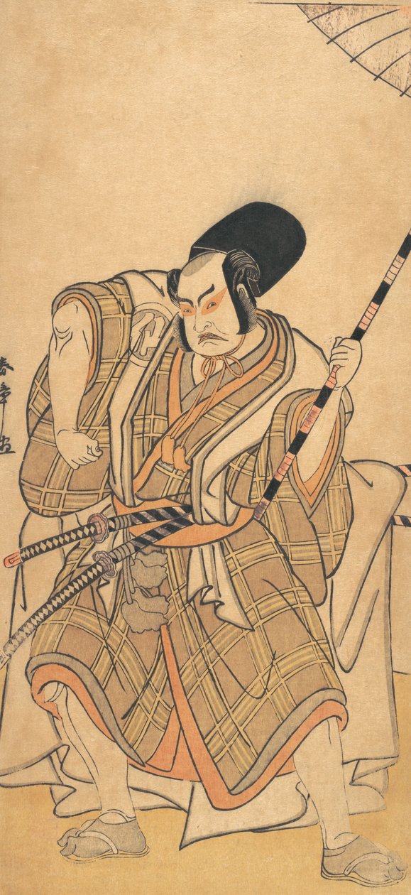 Herec Nakamura Sukegoro II jako samuraj převlečený za Shicho nebo Attendant..., ca. 1778. od Shunsho