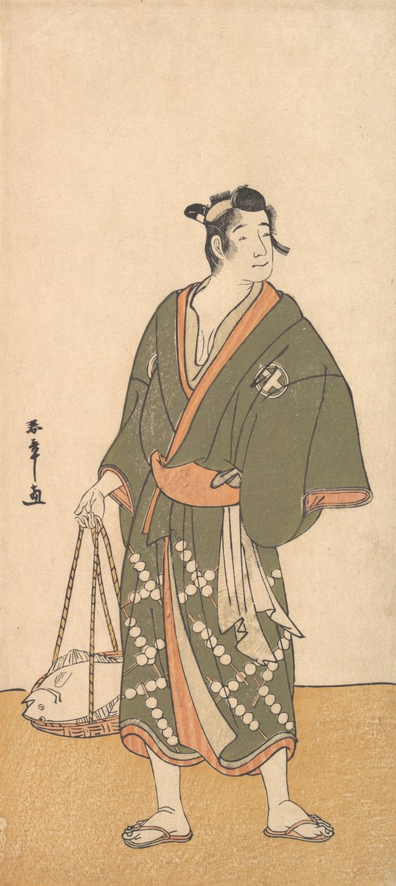 Herec Otani Hiroemon III jako prodavač ryb, 1726-1792. od Shunsho