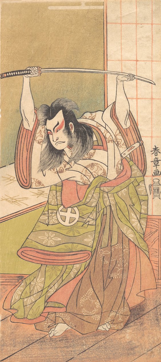 Třetí Otani Hiroji jako Daimyo stojící na Engawě, ca. 1771. od Shunsho