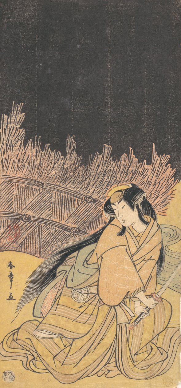 Třetí Segawa Kikunojo jako žena ve skrčené poloze, 1778. od Shunsho