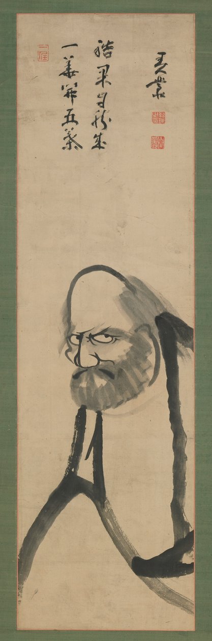 Bodhidharma, období Edo, 18.–19. století (inkoust na papíře) od Hishida shunso