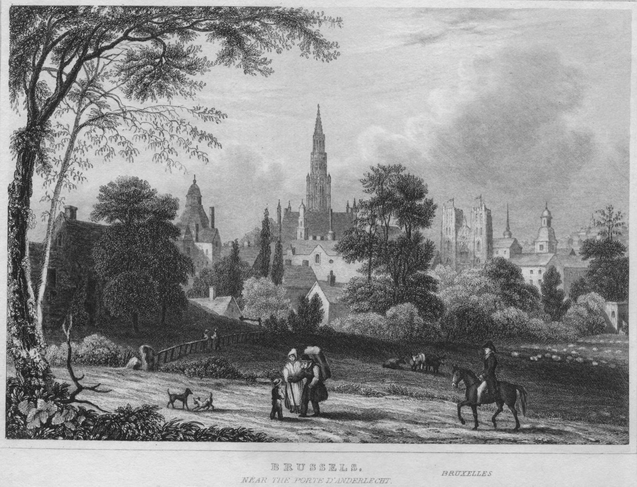 Brusel, poblíž Porte DAnderlecht, 1850 od Shury and Son