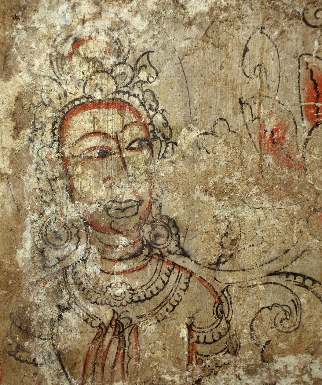Detail ženské bohyně z krypty prang, 1424 od Siamese School