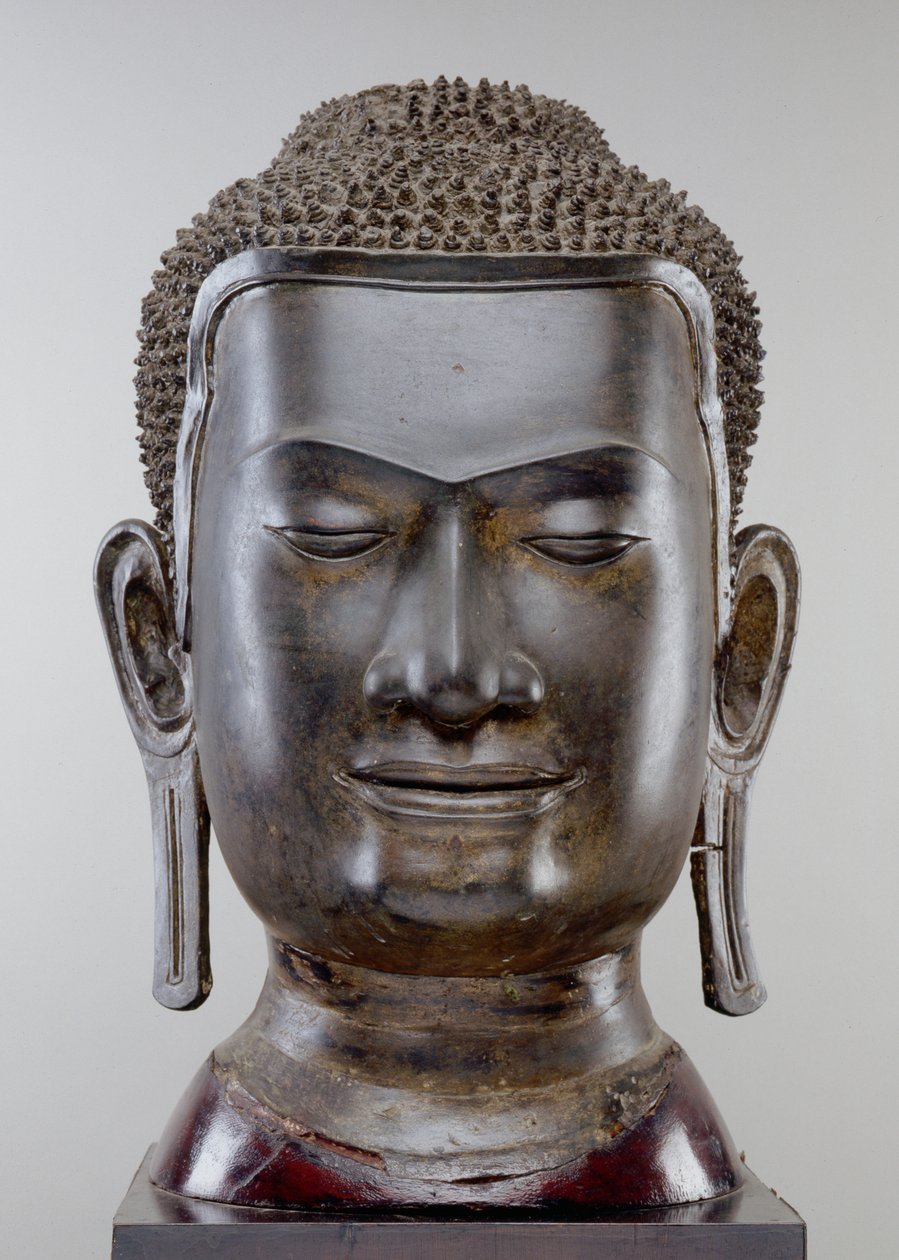 Buddha Head, Ayutthaya kultura, U Thong styl (bronz) od Siamese School