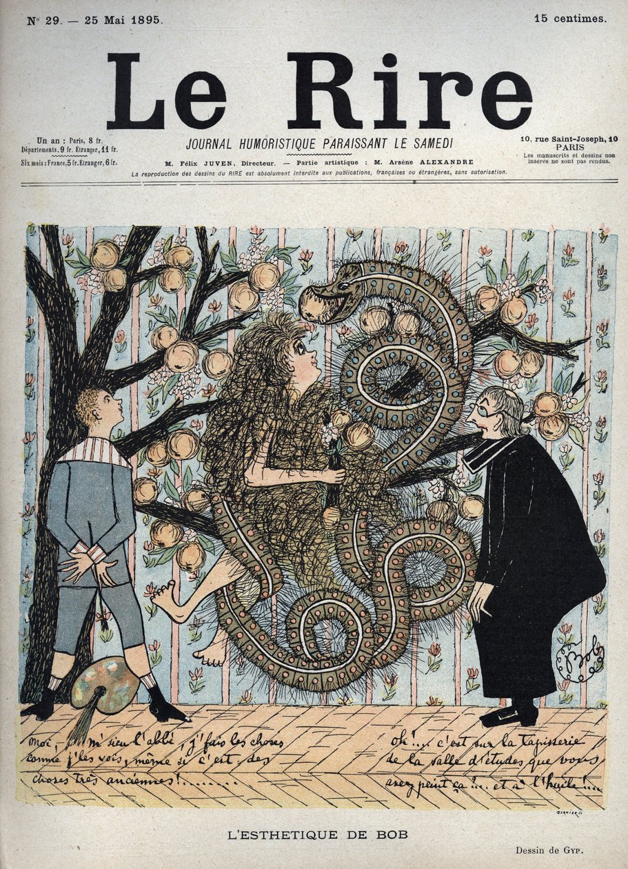 Eva a had: „Estetika Boba““ – Humorná kresba Gypu (Sibylle Gabrielle Marie Antoinette Riquetti de Mirabeau, hraběnka z Martel de Janville) (1849-1932) – „Smích“, 25. května od Sibylle Gabrielle de Riquetti de Mirabeau