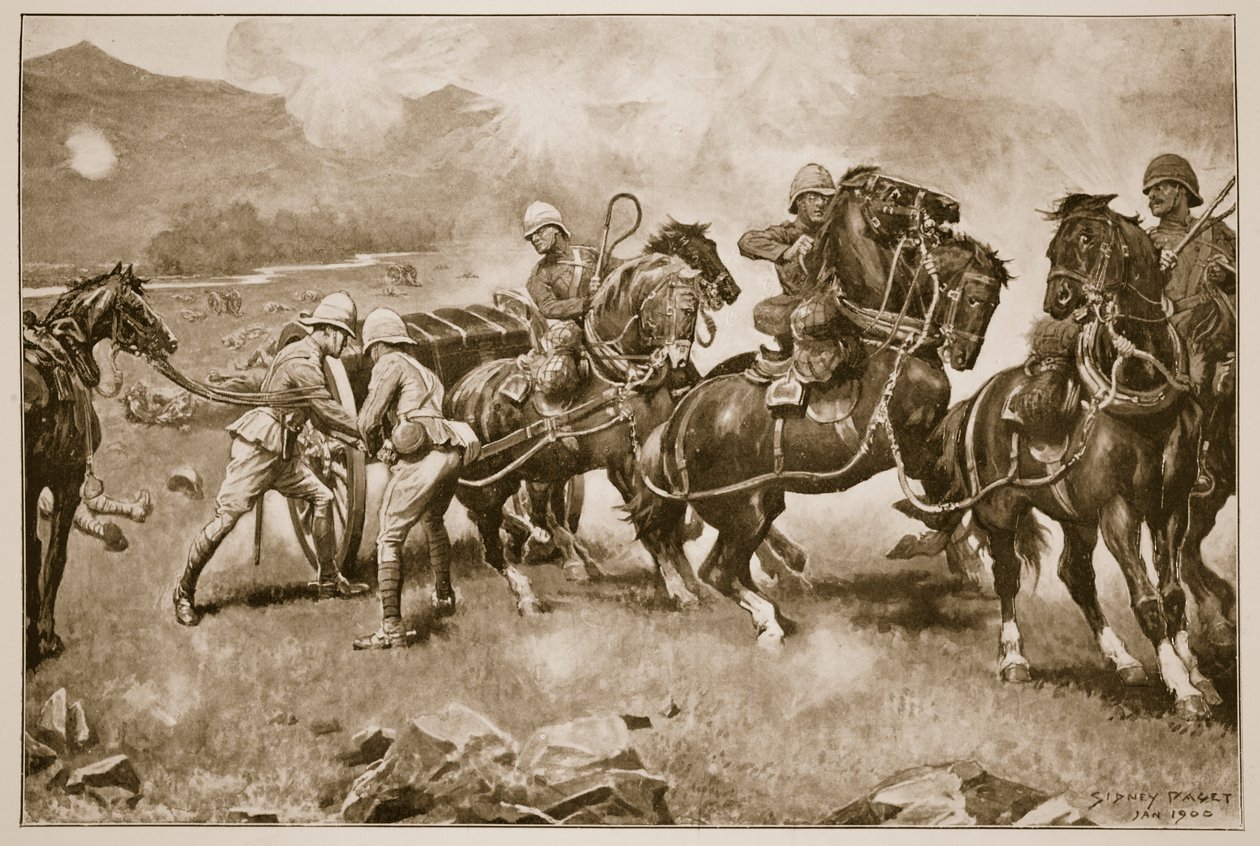 Bitva o Colenso – Poslední zoufalý pokus zachránit děla 14. a 66. baterie, 1900 od Sidney Paget