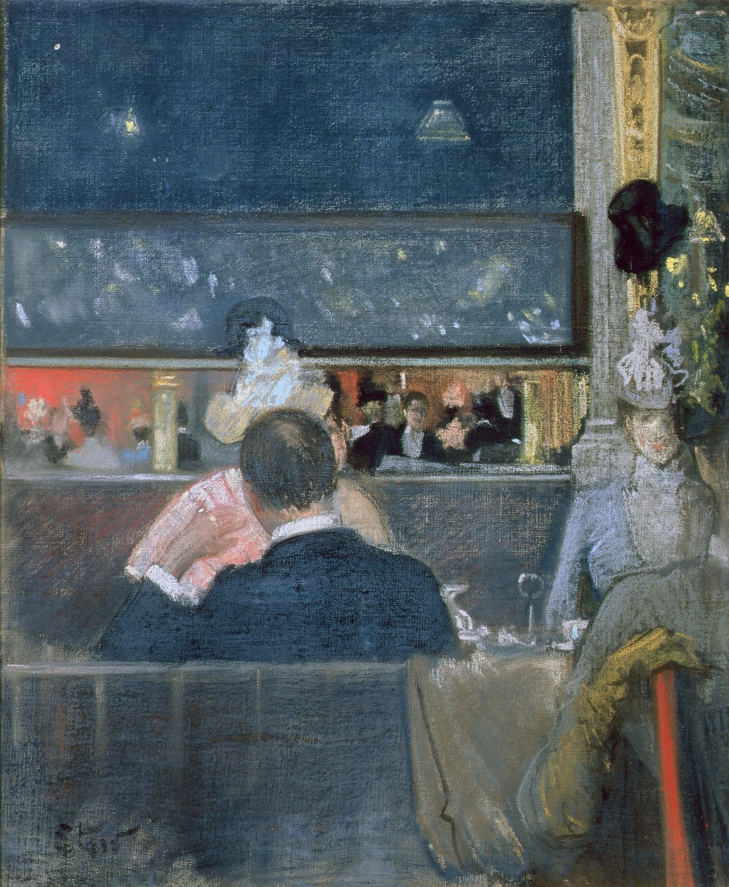 V Cafe Royal, 1888 (pastel na plátně) od Sidney Starr