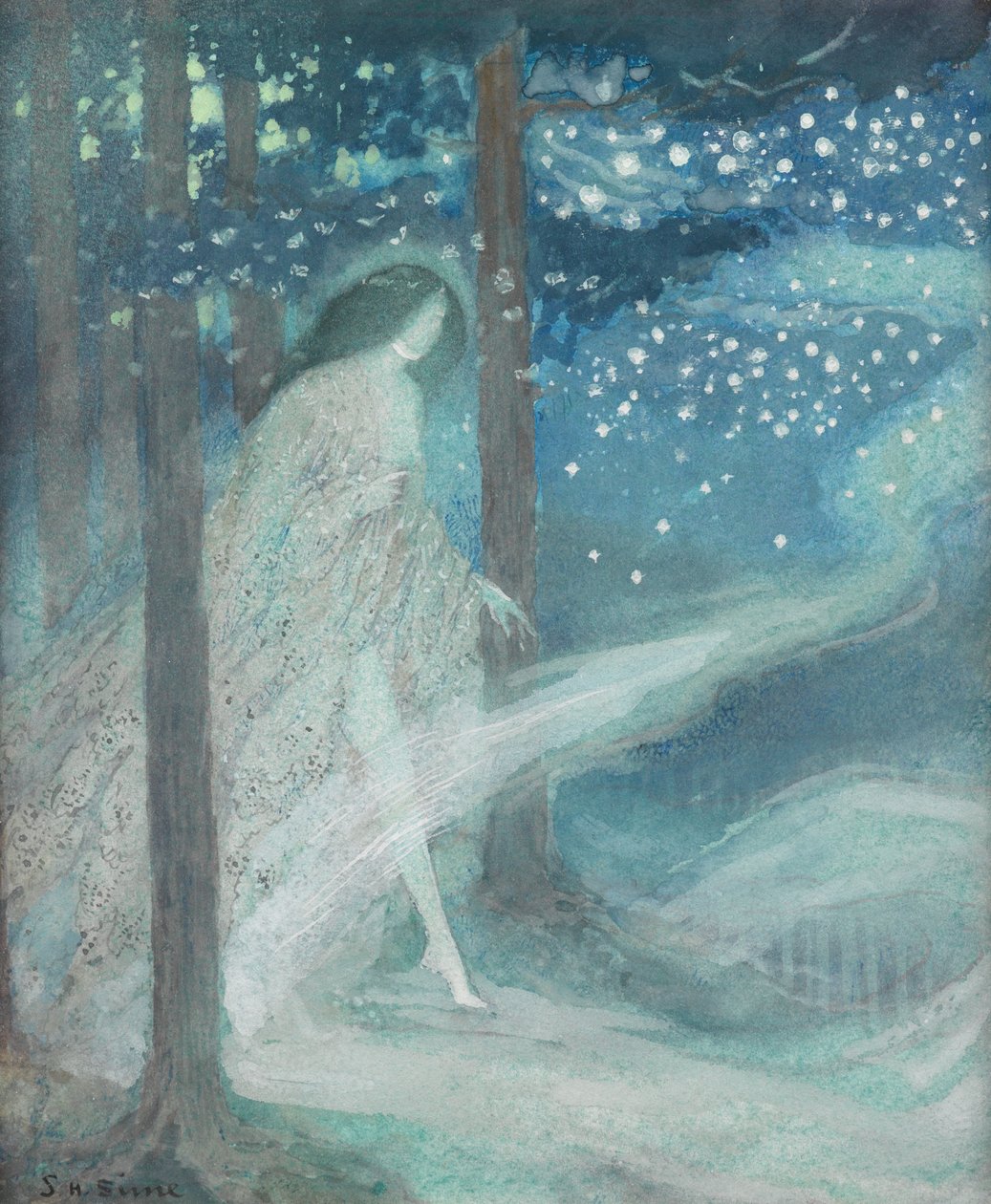 Čas můry (akvarel) od Sidney Herbert Sime