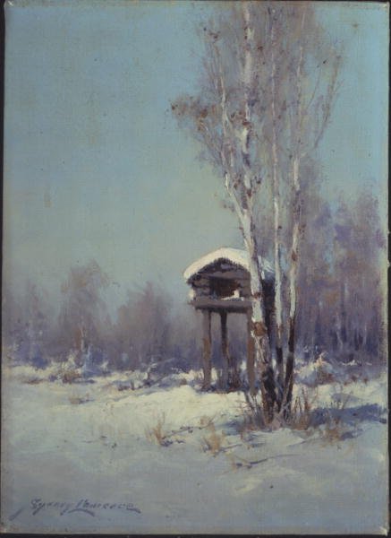 Indian Cache, Aljaška (olej na plátně) od Sidney Laurence