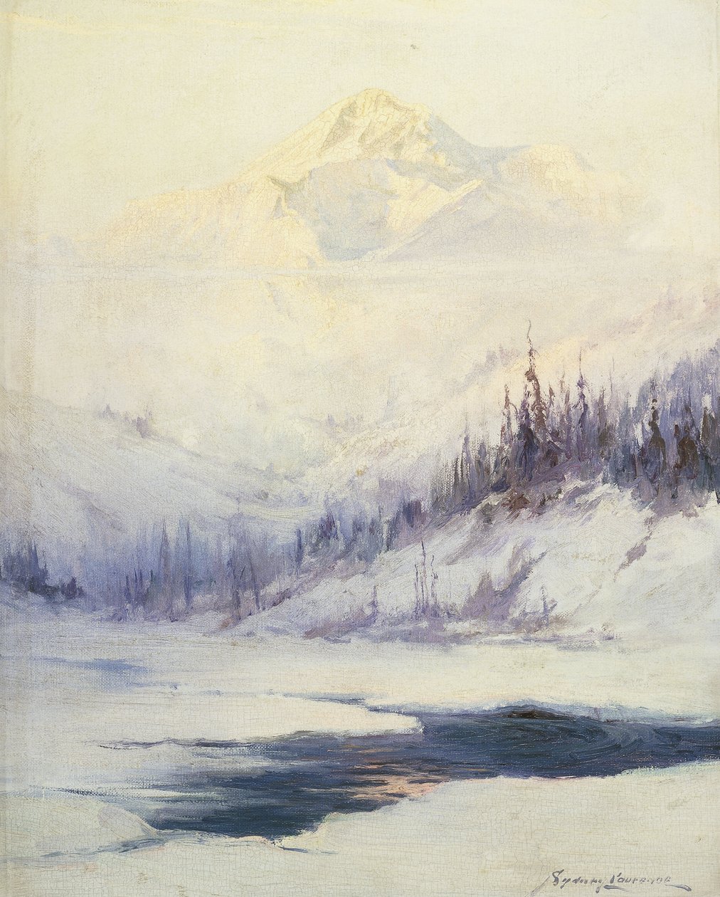 Zimní ráno, Mount Mckinley, Aljaška od Sidney Laurence