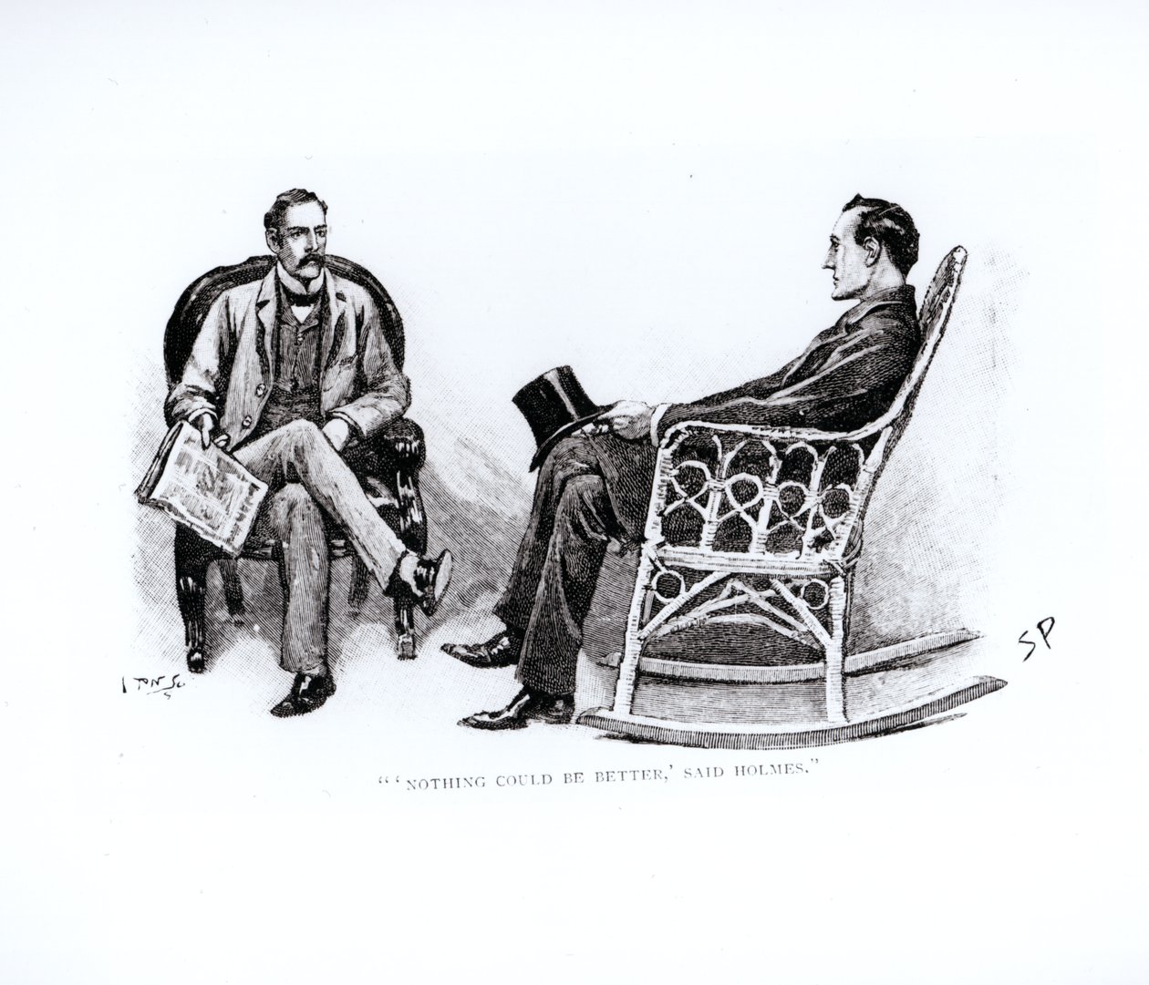 ‚Nic nemůže být lepší, řekl Holmes‘, ilustrace z ‚The Stockbroker