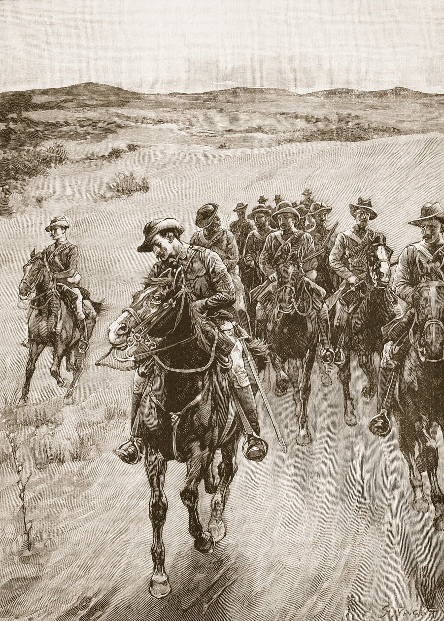 Na trati Lobengula, 1893, ilustrace z 