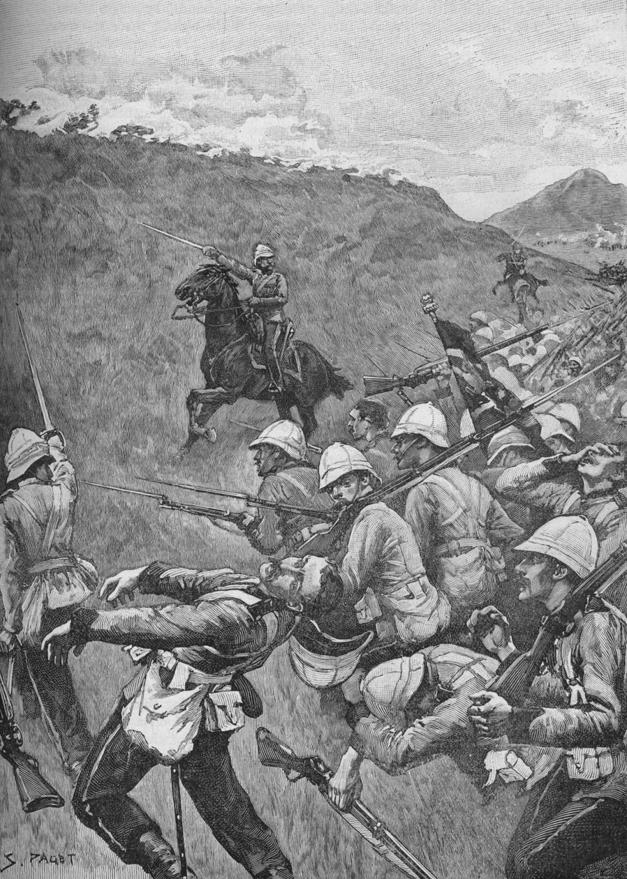 Muži bojovali přes krupobití ohně, 1902 od Sidney Paget