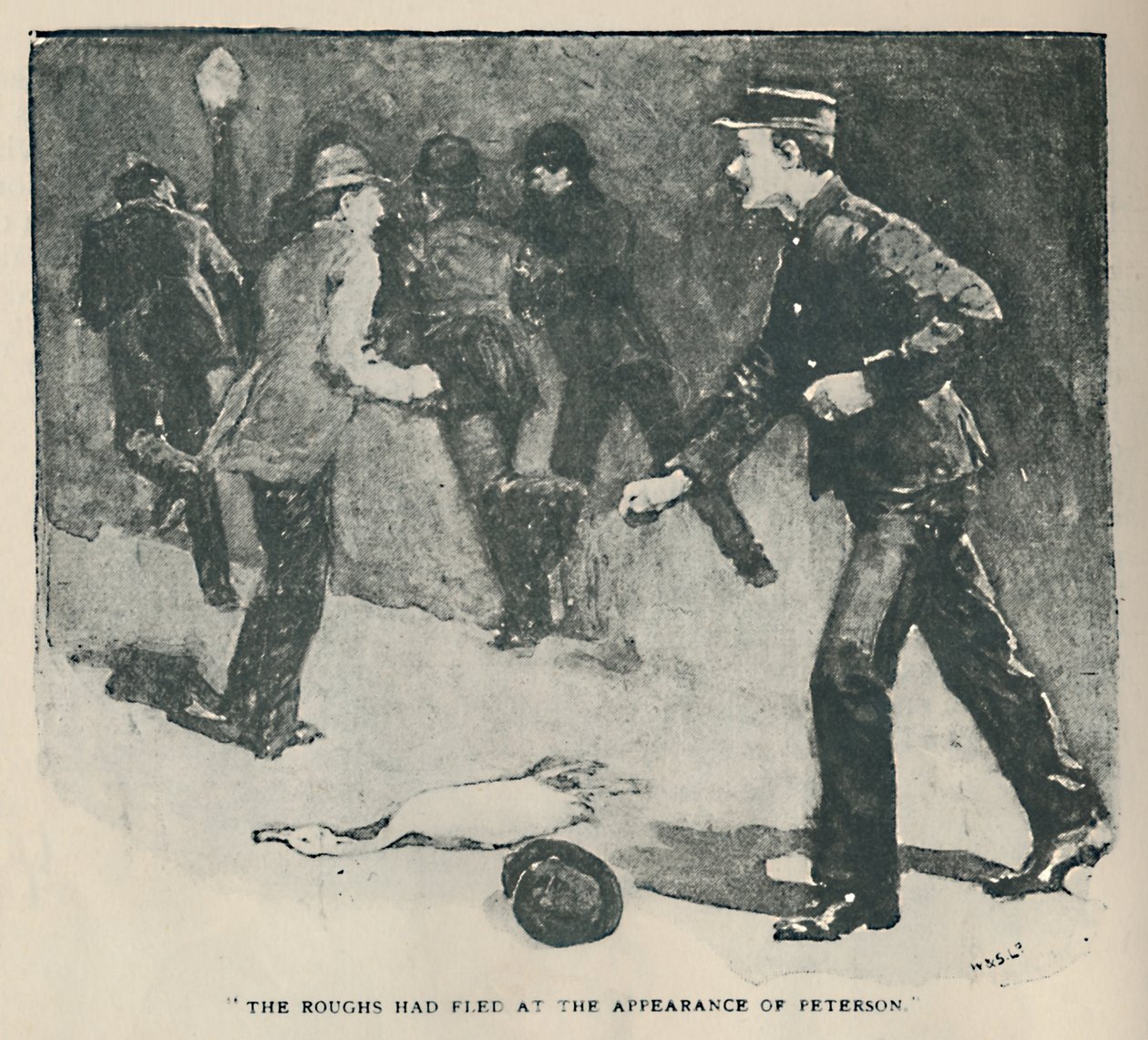 Drsní uprchli při objevení Petersona, 1892 od Sidney Paget