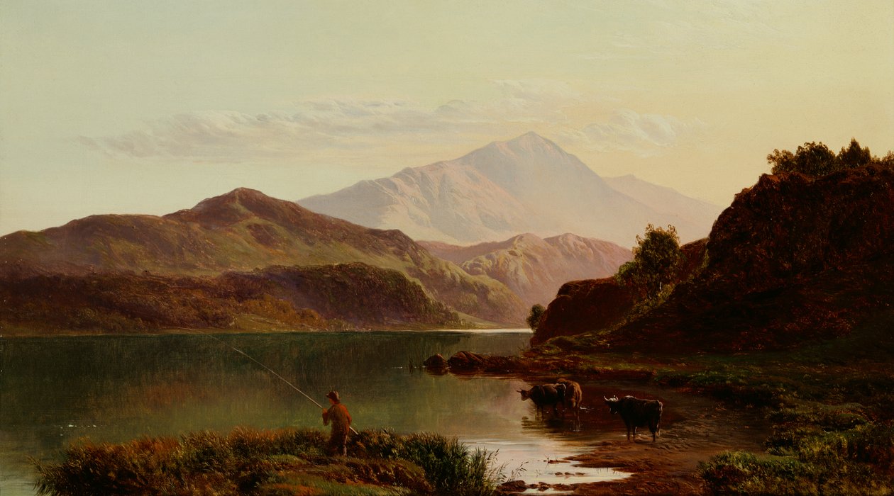 Rybaření na jezeře (olej) od Sidney Richard Percy
